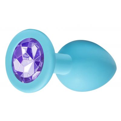 Анальная пробка Emotions Cutie Medium Turquoise light purple crystal