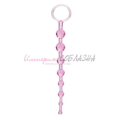 Розовая анальная цепочка first time love beads