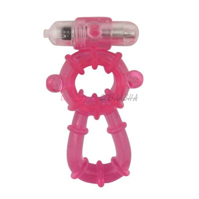 Кольцо эрекционное двойное beefcake dual rings vibe с вибрацией розовый